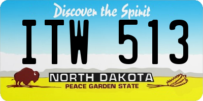 ND license plate ITW513