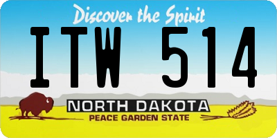 ND license plate ITW514