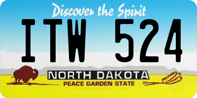 ND license plate ITW524