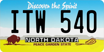 ND license plate ITW540
