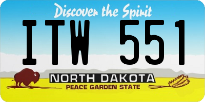 ND license plate ITW551