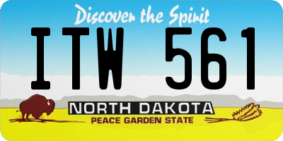 ND license plate ITW561