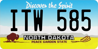 ND license plate ITW585