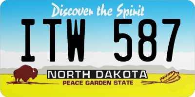ND license plate ITW587