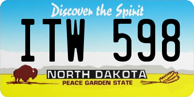 ND license plate ITW598
