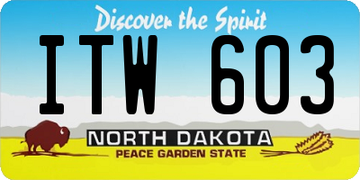 ND license plate ITW603