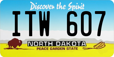 ND license plate ITW607