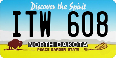 ND license plate ITW608