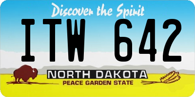 ND license plate ITW642