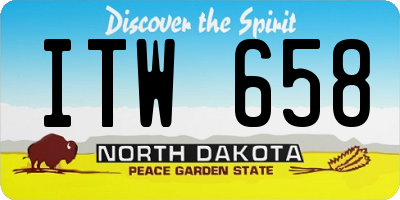 ND license plate ITW658