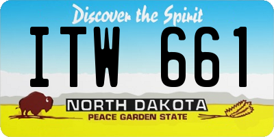 ND license plate ITW661