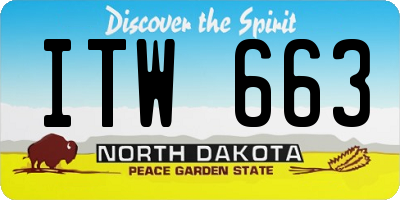 ND license plate ITW663