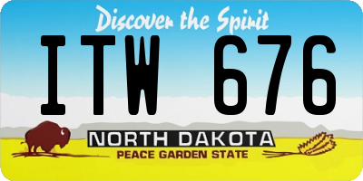 ND license plate ITW676