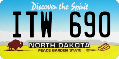 ND license plate ITW690