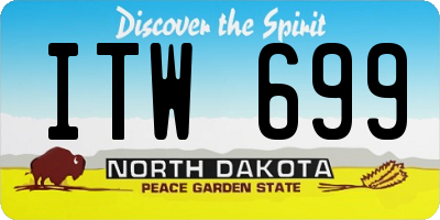 ND license plate ITW699