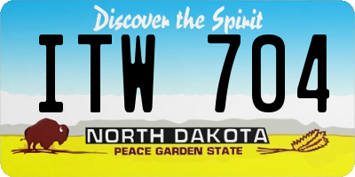 ND license plate ITW704