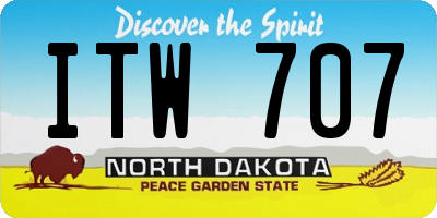 ND license plate ITW707