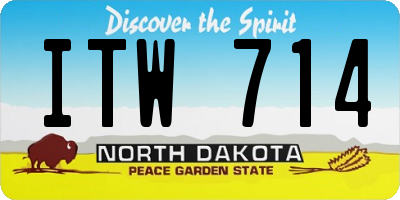 ND license plate ITW714