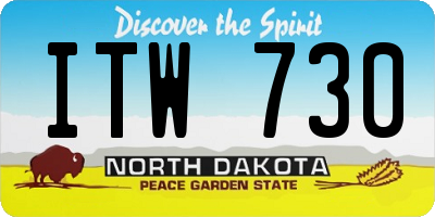 ND license plate ITW730
