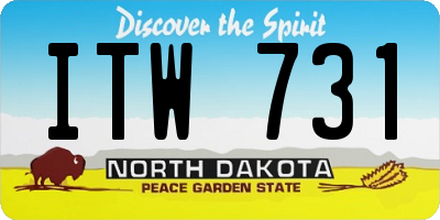 ND license plate ITW731