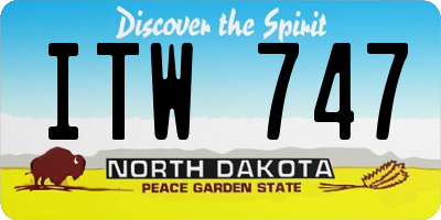 ND license plate ITW747