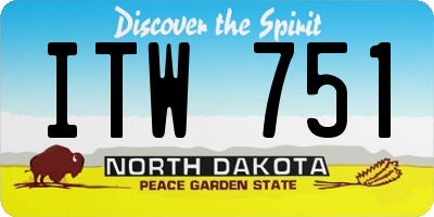 ND license plate ITW751