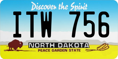ND license plate ITW756