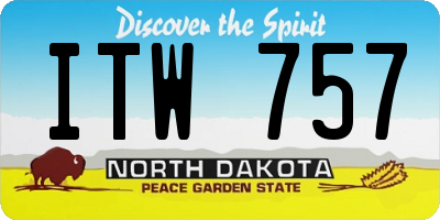ND license plate ITW757