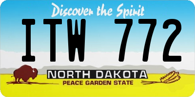 ND license plate ITW772