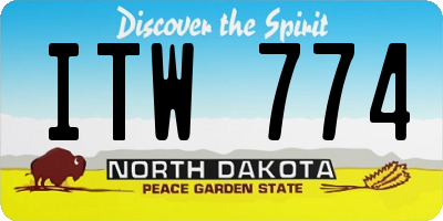 ND license plate ITW774