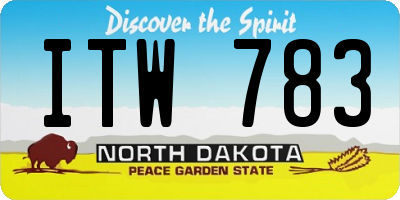 ND license plate ITW783