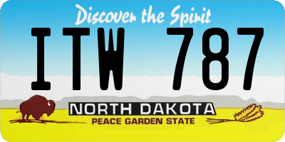 ND license plate ITW787