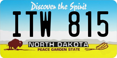ND license plate ITW815