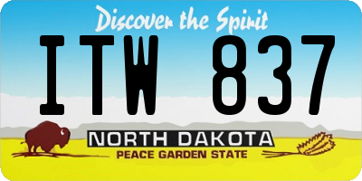 ND license plate ITW837