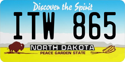 ND license plate ITW865