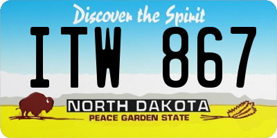 ND license plate ITW867