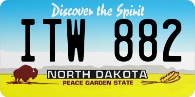 ND license plate ITW882