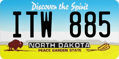 ND license plate ITW885