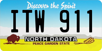 ND license plate ITW911