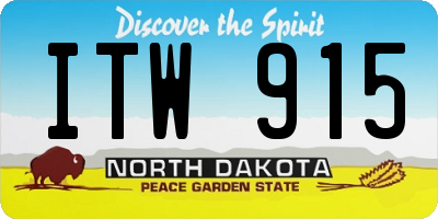 ND license plate ITW915