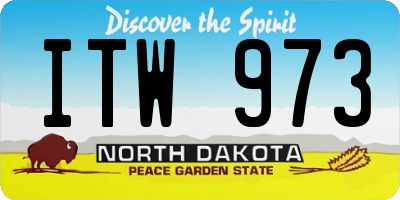 ND license plate ITW973