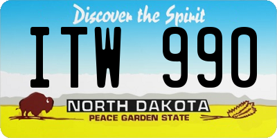 ND license plate ITW990