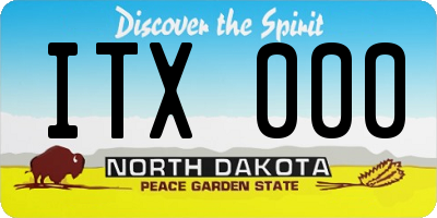 ND license plate ITX000