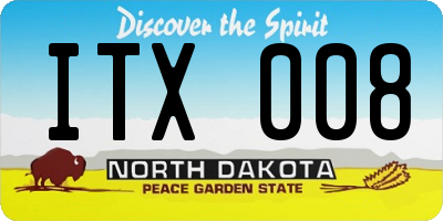 ND license plate ITX008