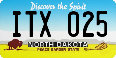 ND license plate ITX025