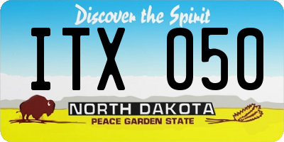 ND license plate ITX050
