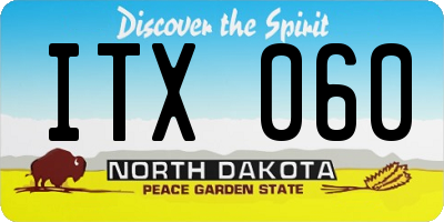 ND license plate ITX060