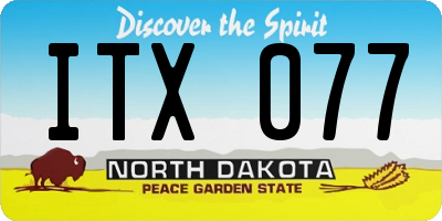 ND license plate ITX077