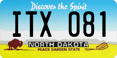 ND license plate ITX081