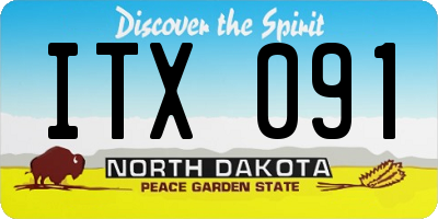 ND license plate ITX091
